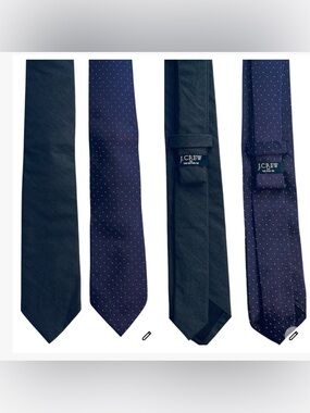 Lot of 2 J.Crew slim Ties:
Purple Pindot Silk & Textured Cotton charcoal
